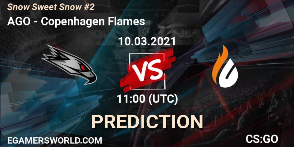 AGO contre Copenhagen Flames : prédiction de match. 10.03.2021 at 11:00. Counter-Strike (CS2), Snow Sweet Snow #2