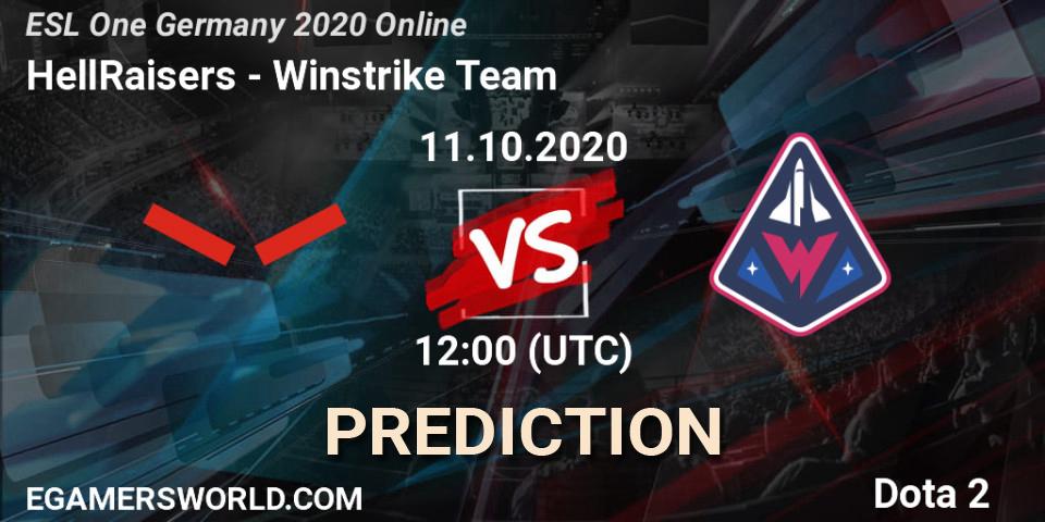 HellRaisers contre Winstrike Team : prédiction de match. 11.10.2020 at 12:02. Dota 2, ESL One Germany 2020 Online