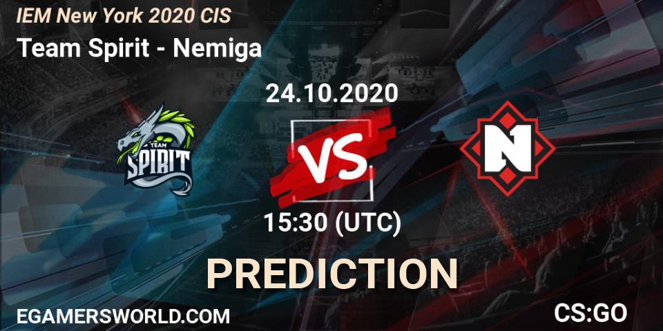 Team Spirit contre Nemiga : prédiction de match. 24.10.2020 at 15:30. Counter-Strike (CS2), IEM New York 2020 CIS