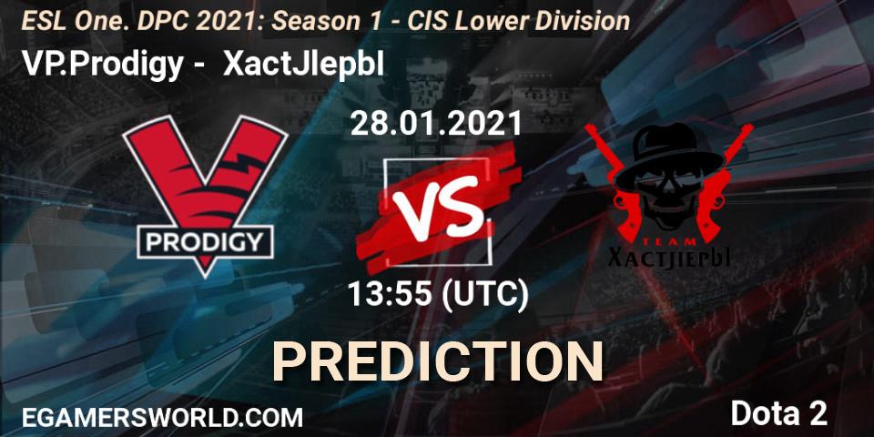 VP.Prodigy contre XactJlepbI : prédiction de match. 28.01.2021 at 14:26. Dota 2, ESL One. DPC 2021: Season 1 - CIS Lower Division