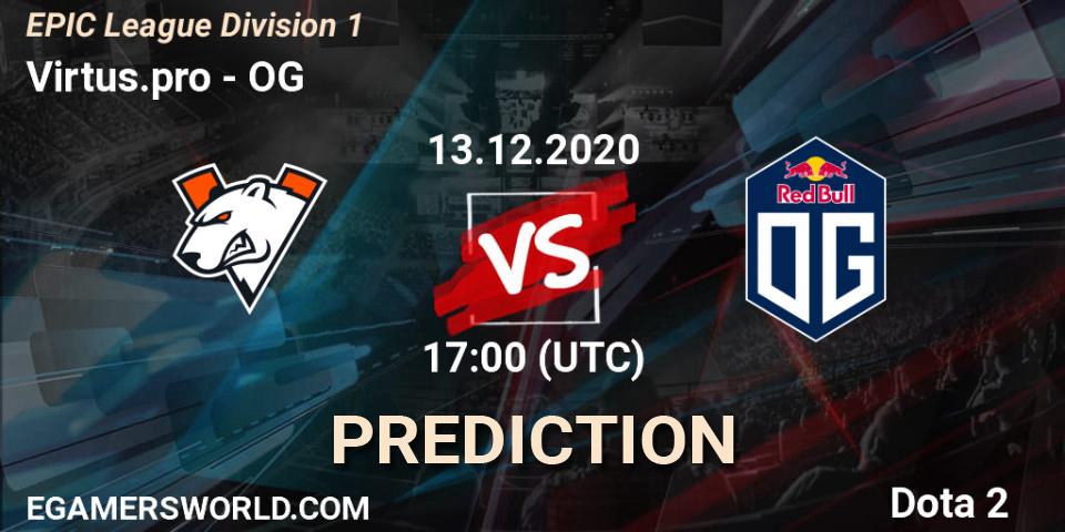 Virtus.pro contre OG : prédiction de match. 13.12.20. Dota 2, EPIC League Division 1