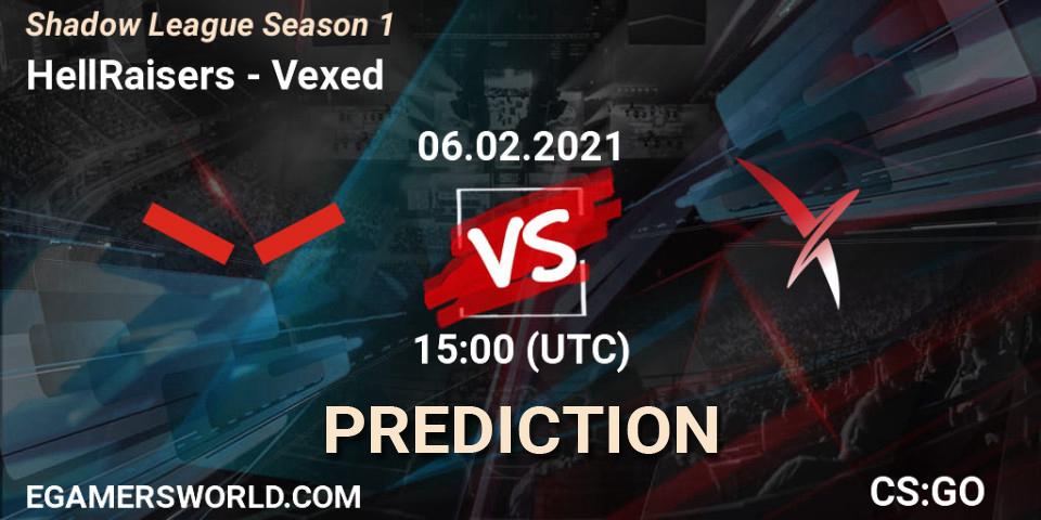 HellRaisers contre Vexed : prédiction de match. 06.02.2021 at 15:00. Counter-Strike (CS2), Shadow League Season 1