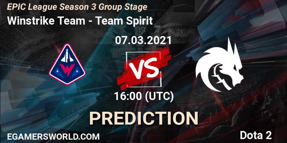 Winstrike Team contre Team Spirit : prédiction de match. 07.03.21. Dota 2, EPIC League Season 3 Group Stage