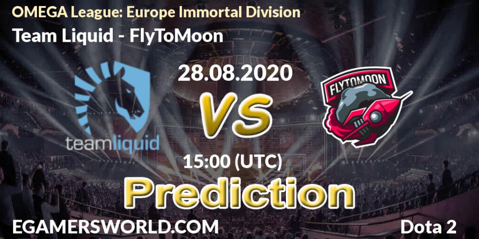 Team Liquid contre FlyToMoon : prédiction de match. 28.08.20. Dota 2, OMEGA League: Europe Immortal Division