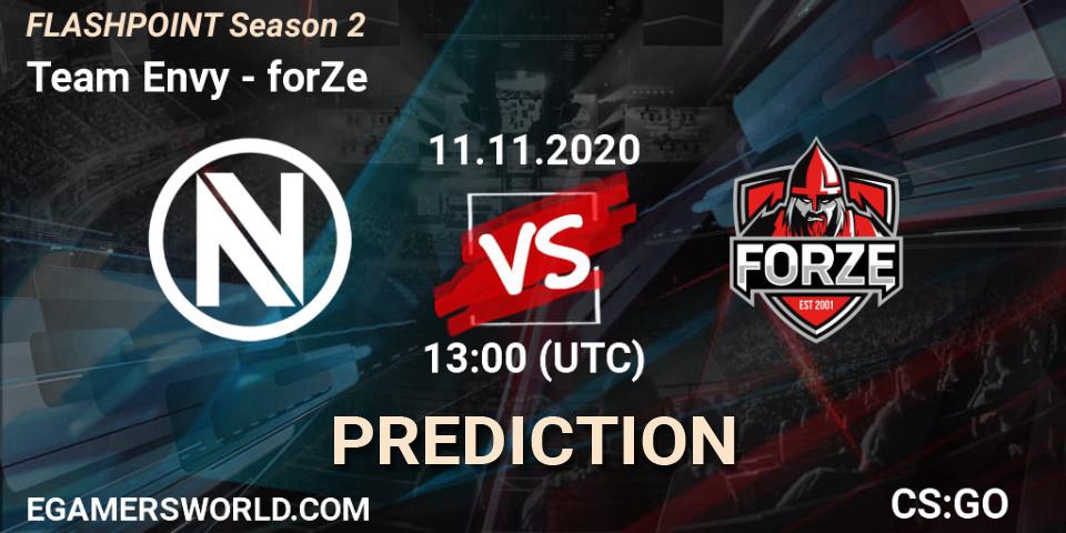 Team Envy contre forZe : prédiction de match. 10.11.20. CS2 (CS:GO), Flashpoint Season 2