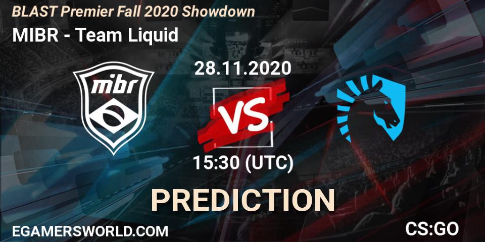 MIBR contre Team Liquid : prédiction de match. 28.11.20. CS2 (CS:GO), BLAST Premier Fall 2020 Showdown