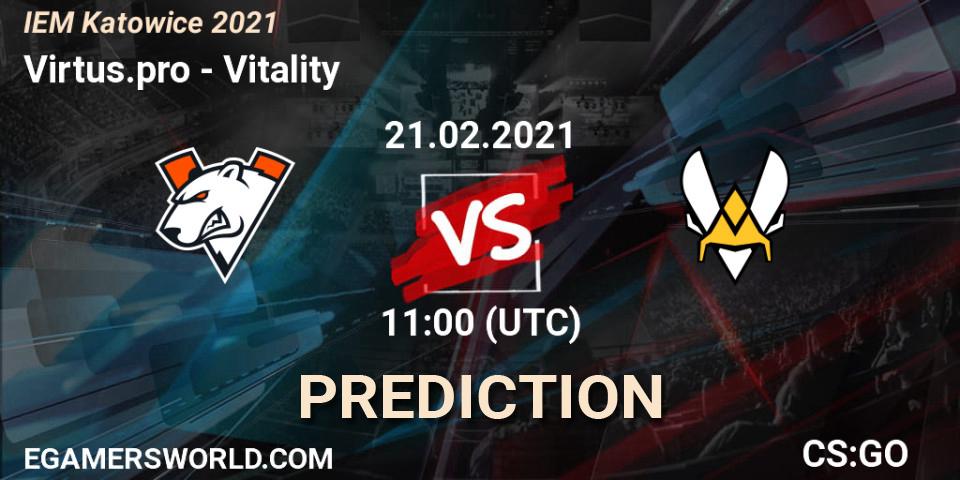 Virtus.pro contre Vitality : prédiction de match. 21.02.2021 at 11:00. Counter-Strike (CS2), IEM Katowice 2021