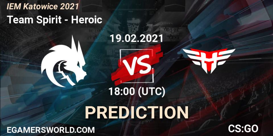 Team Spirit contre Heroic : prédiction de match. 19.02.2021 at 18:00. Counter-Strike (CS2), IEM Katowice 2021