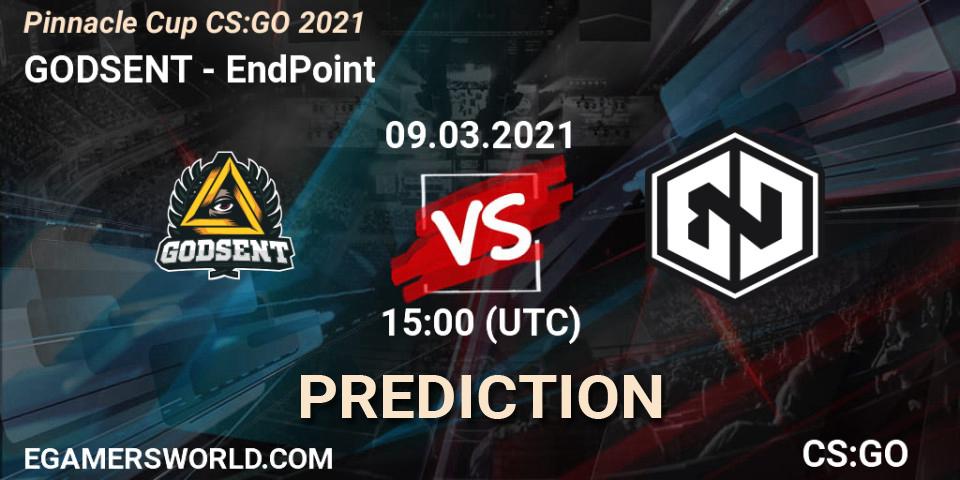 GODSENT contre EndPoint : prédiction de match. 09.03.21. CS2 (CS:GO), Pinnacle Cup #1