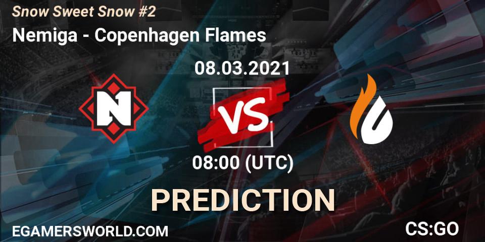 Nemiga contre Copenhagen Flames : prédiction de match. 08.03.2021 at 08:00. Counter-Strike (CS2), Snow Sweet Snow #2