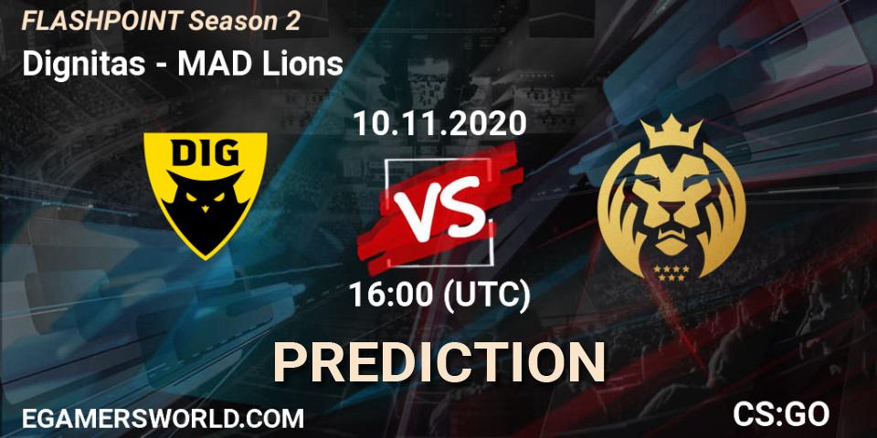 Dignitas contre MAD Lions : prédiction de match. 11.11.2020 at 13:00. Counter-Strike (CS2), Flashpoint Season 2