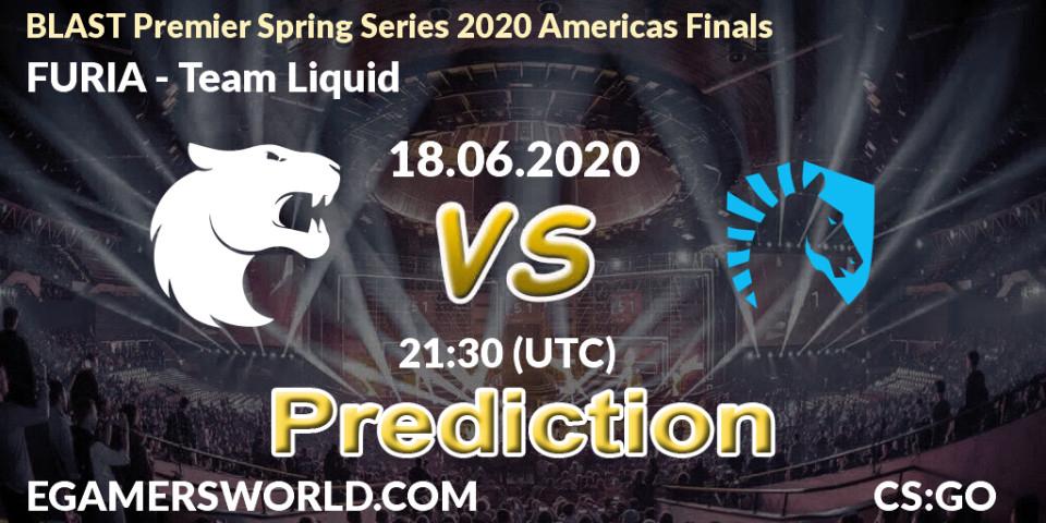 FURIA contre Team Liquid : prédiction de match. 18.06.2020 at 21:30. Counter-Strike (CS2), BLAST Premier Spring Series 2020 Americas Finals
