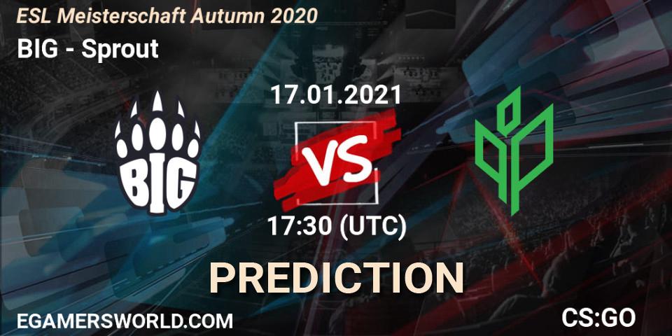 BIG contre Sprout : prédiction de match. 17.01.2021 at 17:30. Counter-Strike (CS2), ESL Meisterschaft Autumn 2020