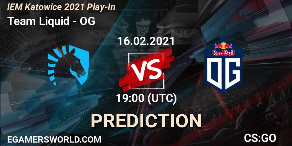 Team Liquid contre OG : prédiction de match. 16.02.2021 at 19:00. Counter-Strike (CS2), IEM Katowice 2021 Play-In
