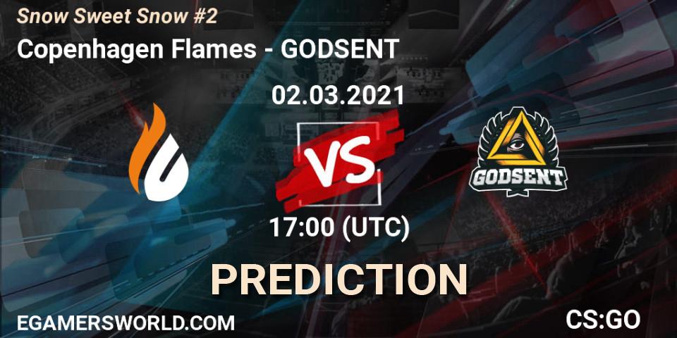 Copenhagen Flames contre GODSENT : prédiction de match. 02.03.2021 at 17:00. Counter-Strike (CS2), Snow Sweet Snow #2