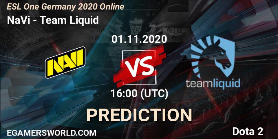 NaVi contre Team Liquid : prédiction de match. 01.11.2020 at 16:00. Dota 2, ESL One Germany 2020 Online