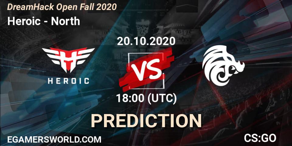 Heroic contre North : prédiction de match. 20.10.2020 at 17:40. Counter-Strike (CS2), DreamHack Open Fall 2020