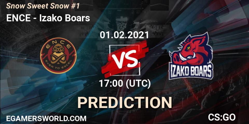 ENCE contre Izako Boars : prédiction de match. 01.02.2021 at 17:55. Counter-Strike (CS2), Snow Sweet Snow #1