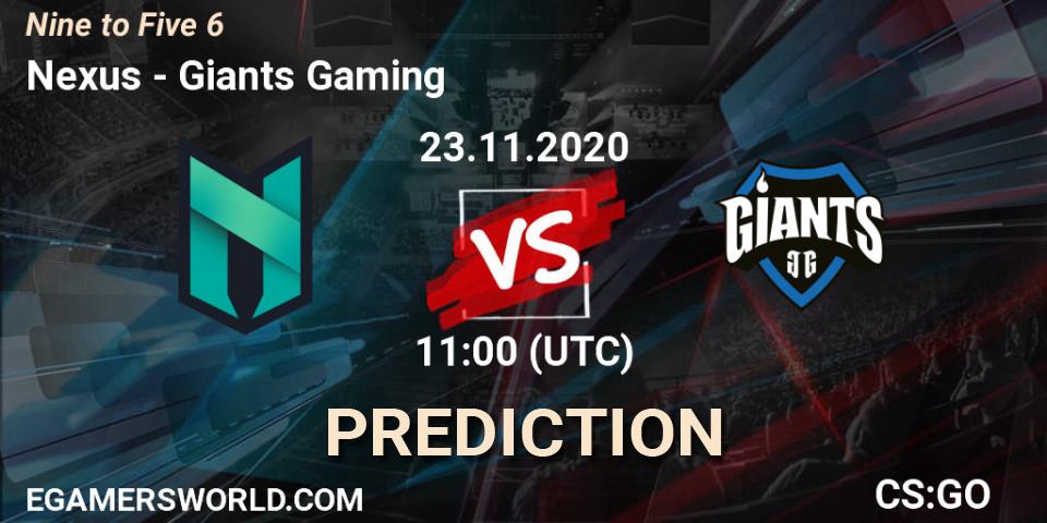 Nexus contre Giants Gaming : prédiction de match. 23.11.20. CS2 (CS:GO), Nine to Five 6