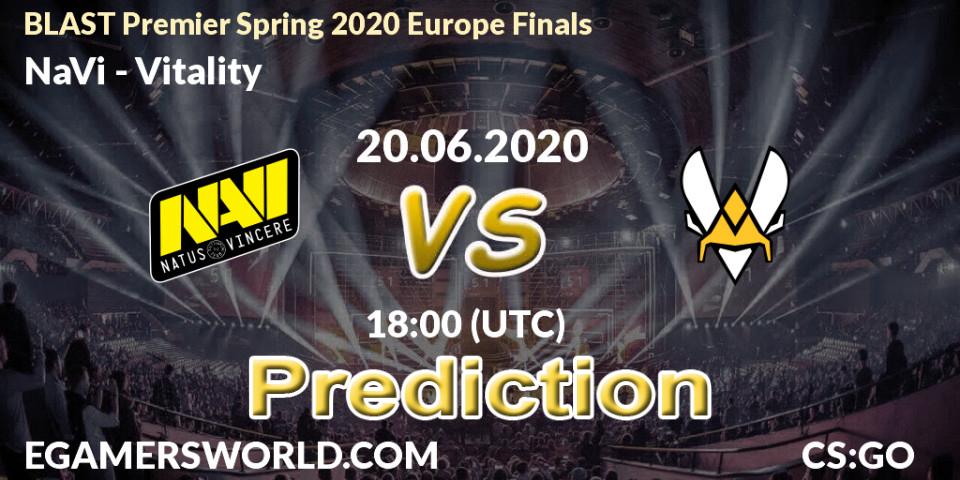 NaVi contre Vitality : prédiction de match. 20.06.2020 at 17:10. Counter-Strike (CS2), BLAST Premier Spring 2020 Europe Finals