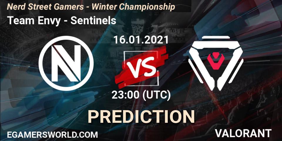 Team Envy contre Sentinels : prédiction de match. 16.01.2021 at 20:00. VALORANT, Nerd Street Gamers - Winter Championship