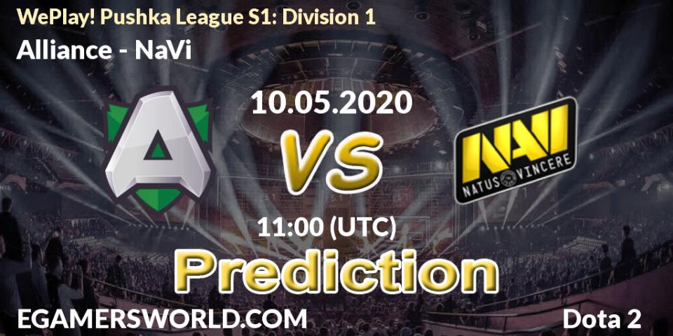 Alliance contre NaVi : prédiction de match. 10.05.2020 at 11:00. Dota 2, WePlay! Pushka League S1: Division 1