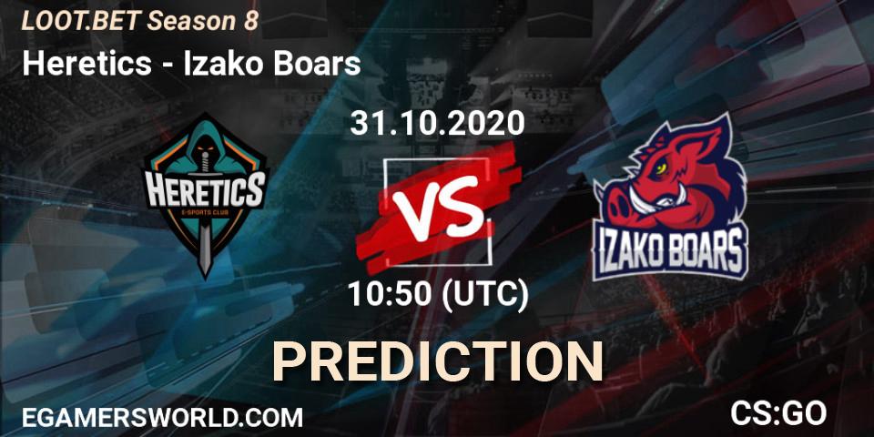 Heretics contre Izako Boars : prédiction de match. 31.10.20. CS2 (CS:GO), LOOT.BET Season 8