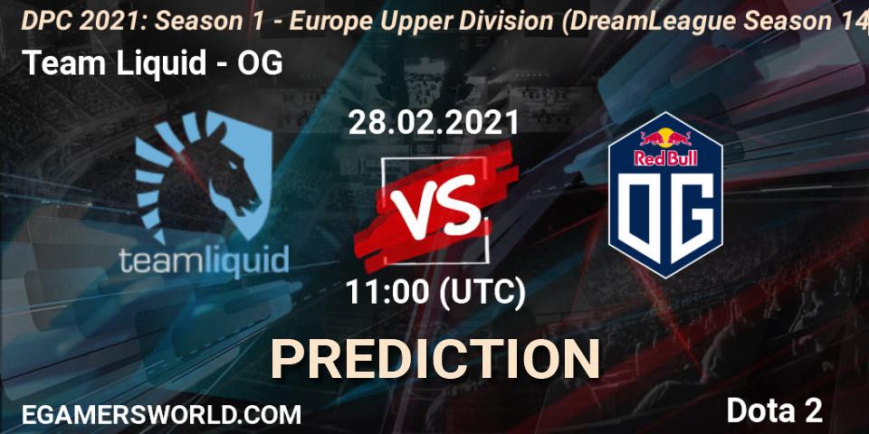 Team Liquid contre OG : prédiction de match. 28.02.2021 at 10:55. Dota 2, DPC 2021: Season 1 - Europe Upper Division (DreamLeague Season 14)