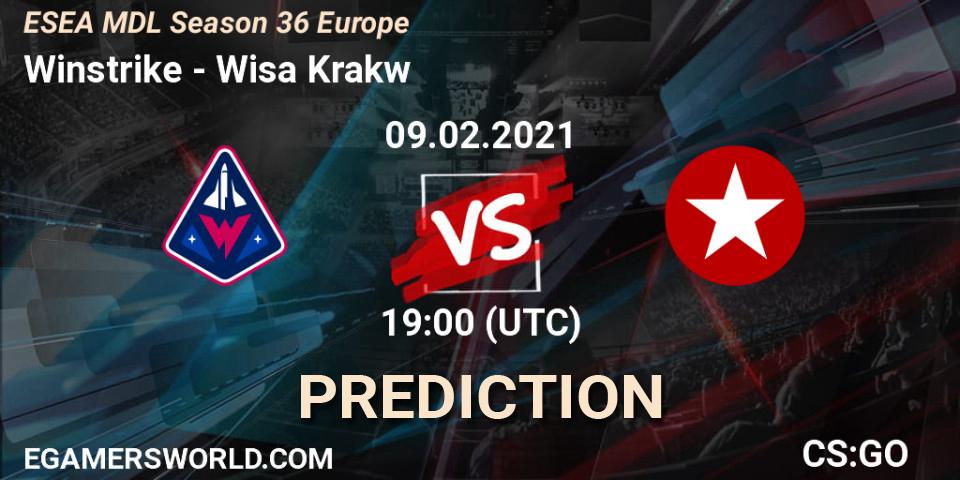 Winstrike contre Wisła Kraków : prédiction de match. 09.02.2021 at 18:05. Counter-Strike (CS2), MDL ESEA Season 36: Europe - Premier division