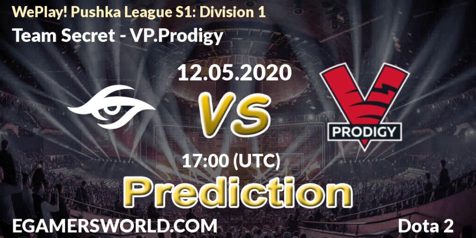 Team Secret contre VP.Prodigy : prédiction de match. 12.05.2020 at 16:44. Dota 2, WePlay! Pushka League S1: Division 1