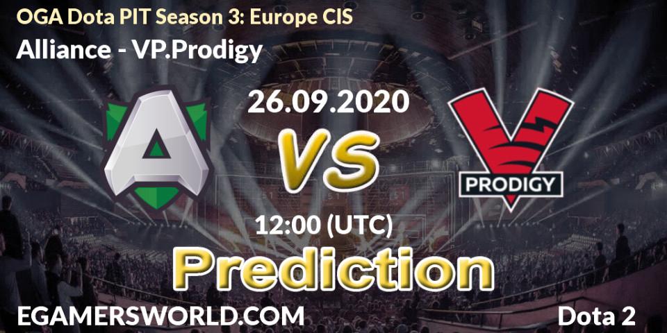 Alliance contre VP.Prodigy : prédiction de match. 26.09.2020 at 12:00. Dota 2, OGA Dota PIT Season 3: Europe CIS