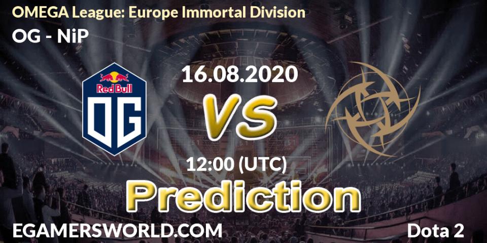 OG contre NiP : prédiction de match. 16.08.2020 at 12:03. Dota 2, OMEGA League: Europe Immortal Division