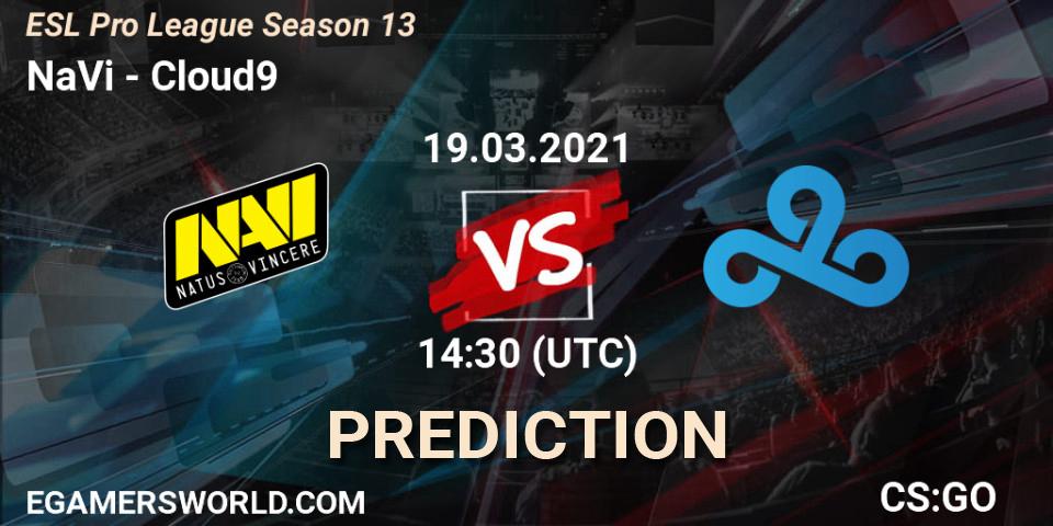 NaVi contre Cloud9 : prédiction de match. 19.03.21. CS2 (CS:GO), ESL Pro League Season 13