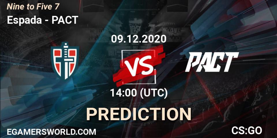 Espada contre PACT : prédiction de match. 09.12.20. CS2 (CS:GO), Nine to Five 7