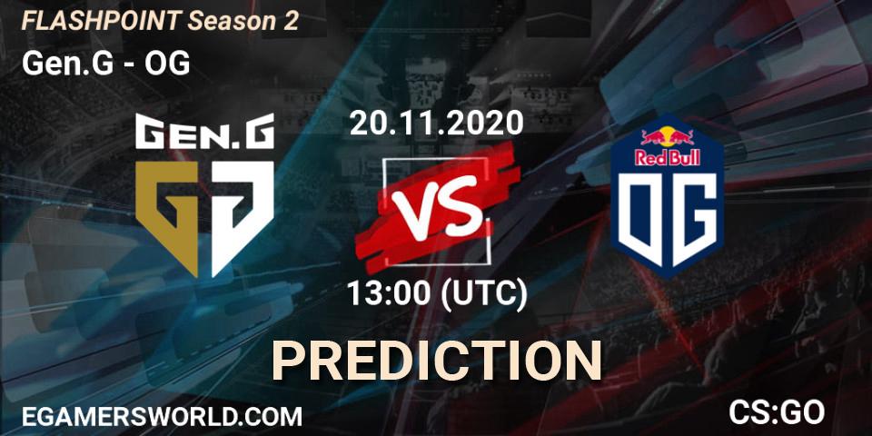 Gen.G contre OG : prédiction de match. 20.11.20. CS2 (CS:GO), Flashpoint Season 2
