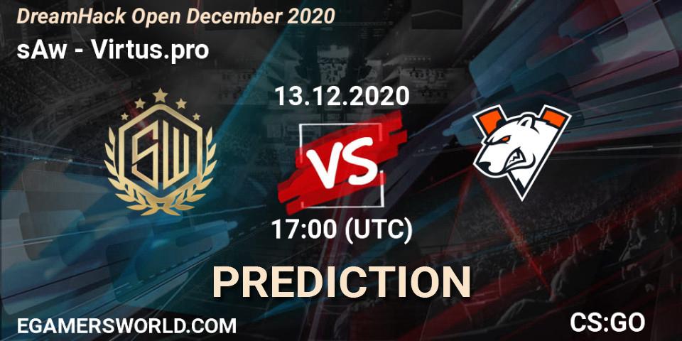 sAw contre Virtus.pro : prédiction de match. 13.12.20. CS2 (CS:GO), DreamHack Open December 2020