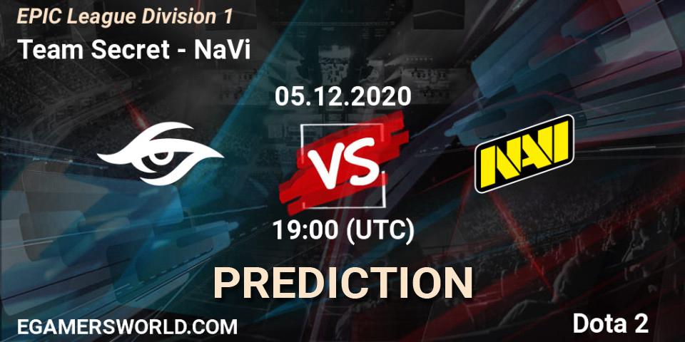 Team Secret contre NaVi : prédiction de match. 05.12.20. Dota 2, EPIC League Division 1