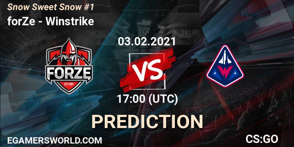 forZe contre Winstrike : prédiction de match. 03.02.21. CS2 (CS:GO), Snow Sweet Snow #1