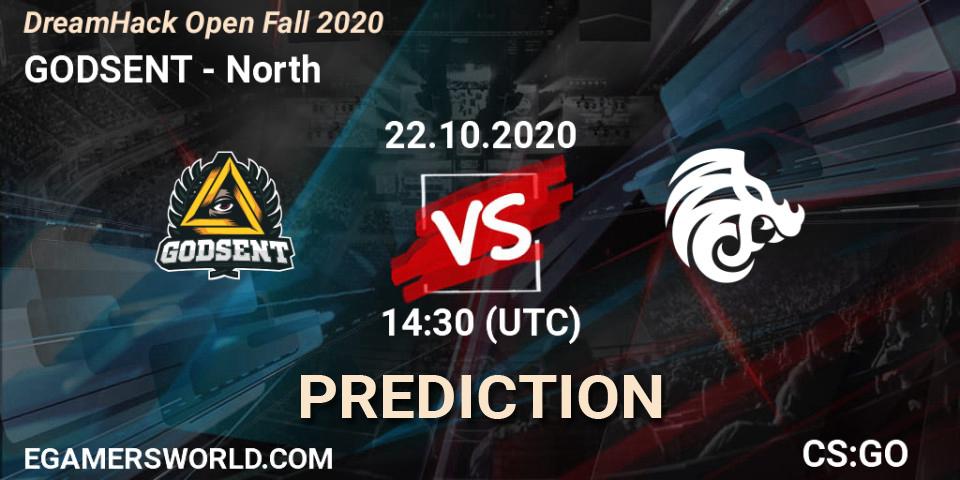 GODSENT contre North : prédiction de match. 22.10.2020 at 14:30. Counter-Strike (CS2), DreamHack Open Fall 2020