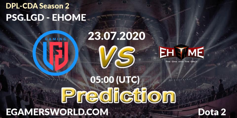 PSG.LGD contre EHOME : prédiction de match. 23.07.2020 at 05:08. Dota 2, DPL-CDA Professional League Season 2