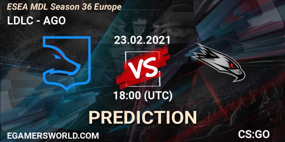 LDLC contre AGO : prédiction de match. 23.02.21. CS2 (CS:GO), MDL ESEA Season 36: Europe - Premier division