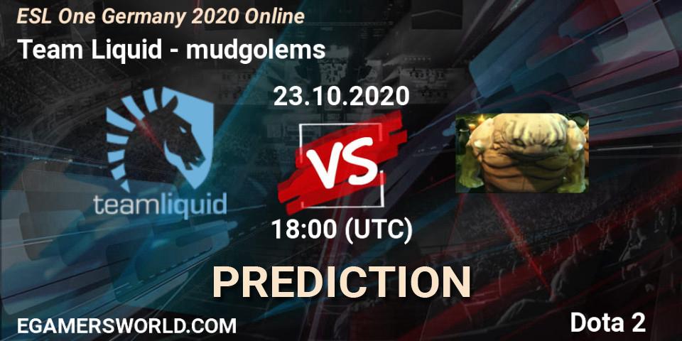Team Liquid contre mudgolems : prédiction de match. 24.10.2020 at 17:41. Dota 2, ESL One Germany 2020 Online