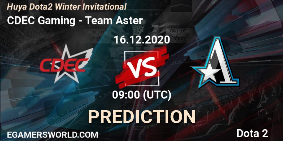 CDEC Gaming contre Team Aster : prédiction de match. 20.12.20. Dota 2, Huya Dota2 Winter Invitational