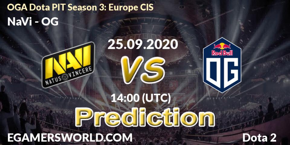 NaVi contre OG : prédiction de match. 25.09.2020 at 13:26. Dota 2, OGA Dota PIT Season 3: Europe CIS