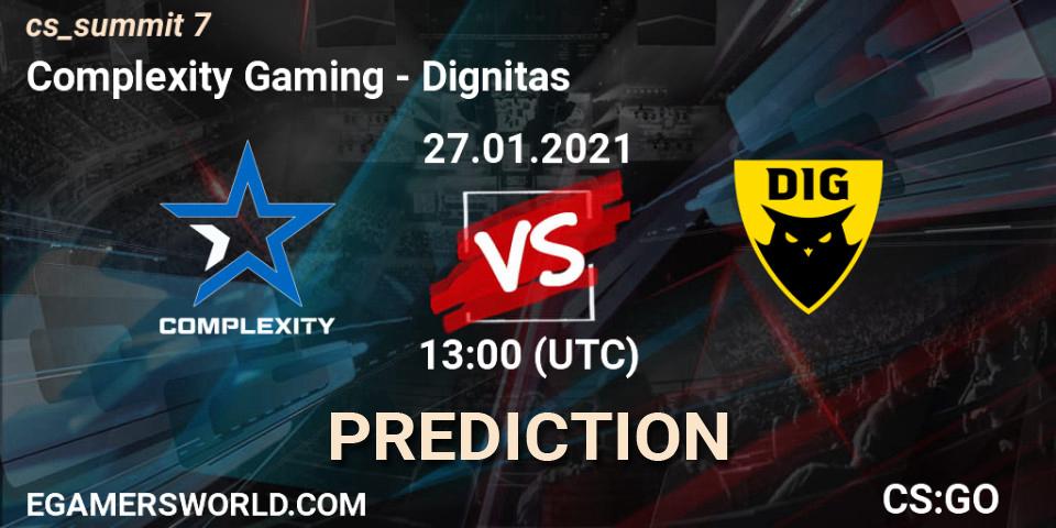 Complexity Gaming contre Dignitas : prédiction de match. 27.01.21. CS2 (CS:GO), cs_summit 7