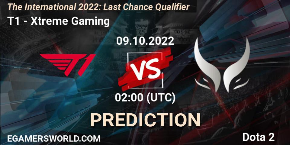 T1 contre Xtreme Gaming : prédiction de match. 09.10.22. Dota 2, The International 2022: Last Chance Qualifier