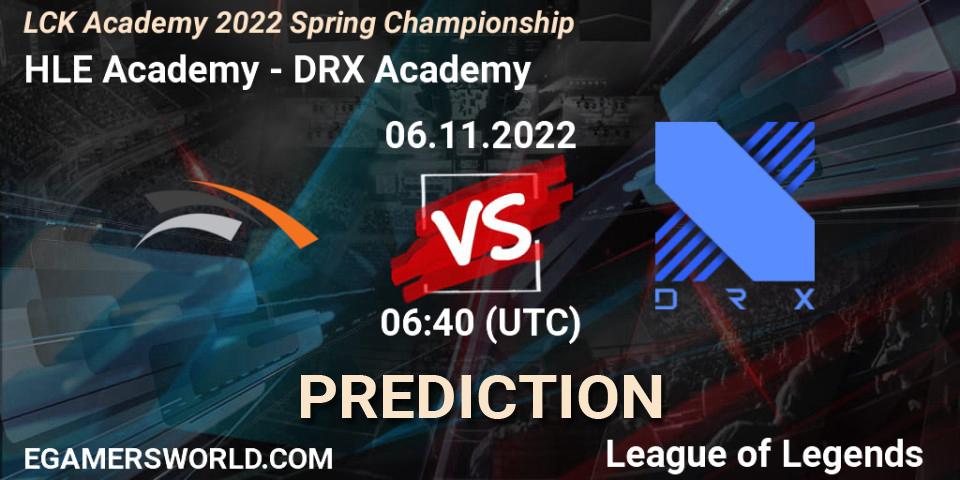 HLE Academy contre DRX Academy : prédiction de match. 06.11.2022 at 06:40. LoL, LCK Academy 2022 Spring Championship