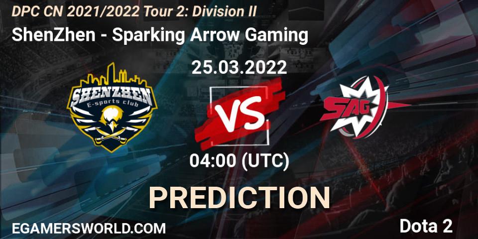 ShenZhen contre Sparking Arrow Gaming : prédiction de match. 25.03.22. Dota 2, DPC 2021/2022 Tour 2: CN Division II (Lower)