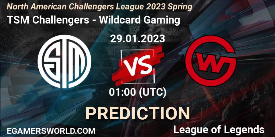TSM Challengers contre Wildcard Gaming : prédiction de match. 29.01.23. LoL, NACL 2023 Spring - Group Stage