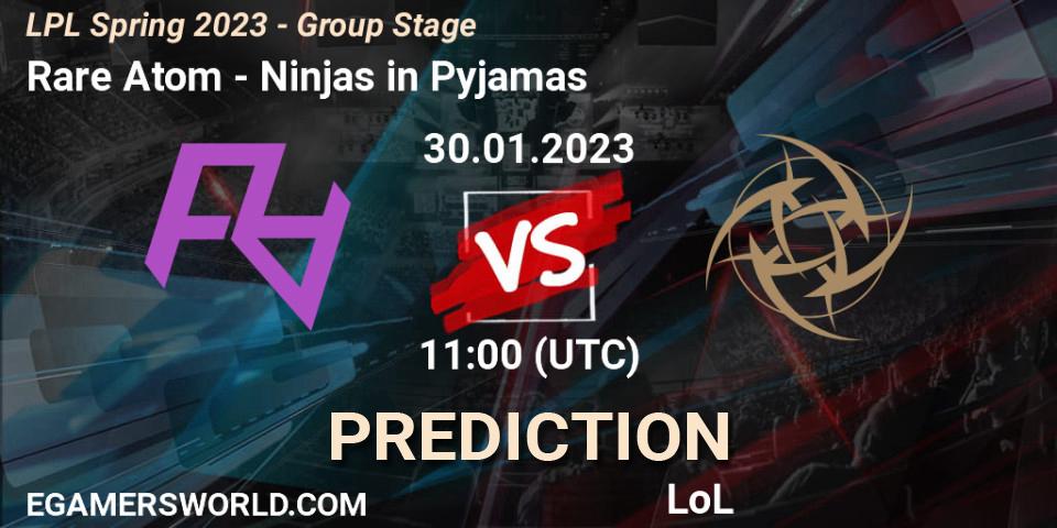 Rare Atom contre Ninjas in Pyjamas : prédiction de match. 30.01.23. LoL, LPL Spring 2023 - Group Stage